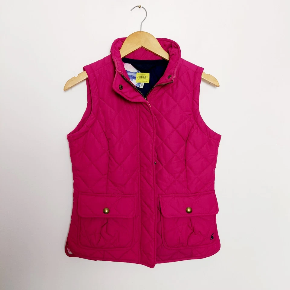 Chaleco calentador acolchado rosa púrpura Joules talla UK 8 Foto 2 de 4