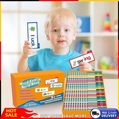 CVC Word Flip Chart Vowel Word Flashcards Educational Sight Words Games for Kids