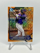 YANQUIEL FERNANDEZ 2022 1st Bowman Chrome Orange Shimmer Refractor /25 CLEAN 💎