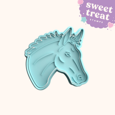Pferdekopf Fondant Stempel mit passendem Ausstecher - Backen Präger Set