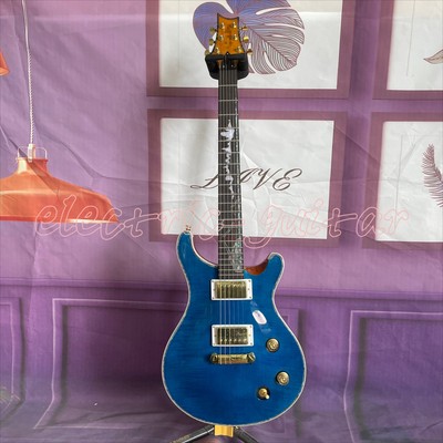 PRS Blue Flame Maple Top Electric Guitar H-H Pickups Mahogany Body Gold Hardware
