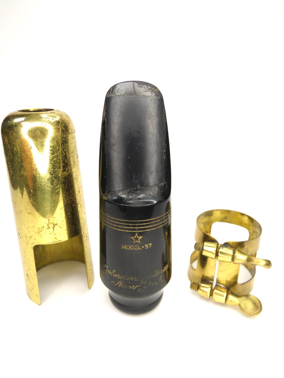 Vintage Johnston-Selmer New York Model-37 Alto Sax Mouthpiece, Ligature & Cap