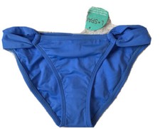 NWT L Space Bikini Swim Bottom Womens XS Blue Full Cut Hip Cut Outs New USA Made