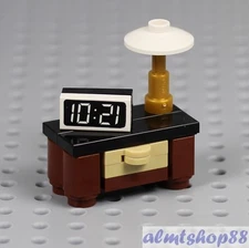 LEGO - Bedroom Nightstand w/ Alarm Clock & Lamp Minifig Home Furniture City Town