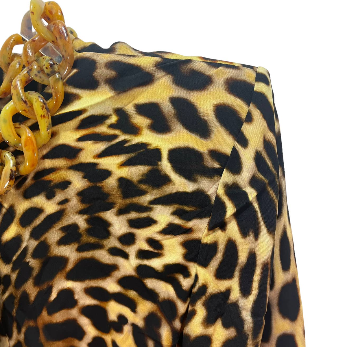 Stella McCartney NWT Chain-Embellished Leopard Print Draped Stella McCartney NWT Chain-Embellished Leopard Print Draped
