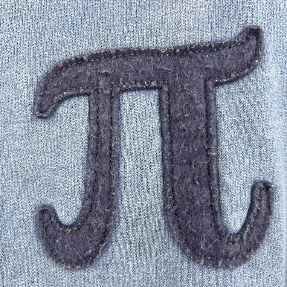 Sudadera con capucha unisex con estampado de apliques de símbolo Pi azul Peek talla XS 2-3 Foto 4 de 4