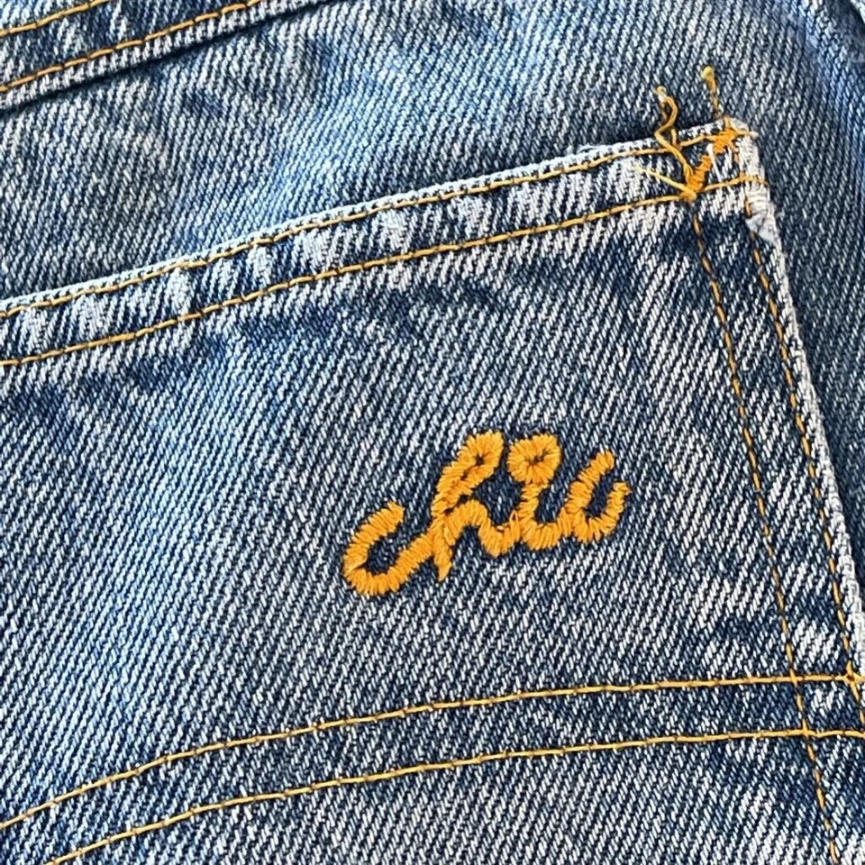 Pantalones Cortos Chic By h.i.s Para Mujer Jean Azul Deshilachado Dobladillo Alto Vintage Tiro Denim 13/14 Foto 3 de 4