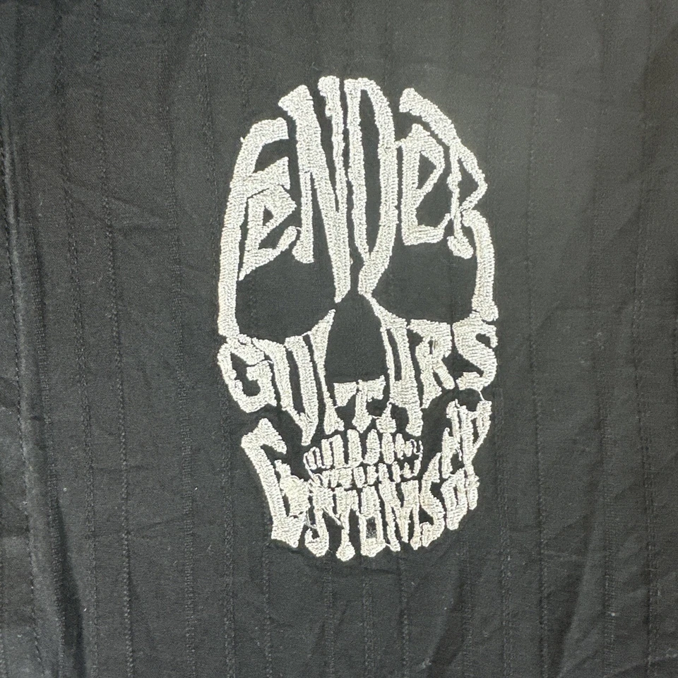 Camisa Fender Guitarra Rock & Roll Religion Negra Calavera Abotonada Talla XL Foto 4 de 4