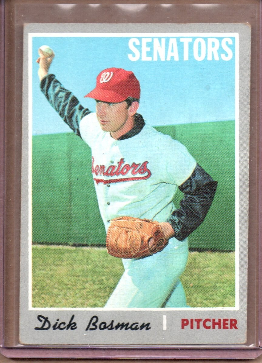 1970 TOPPS DICK BOSMAN # 175 (EX-EX/MT) CREASE FREE