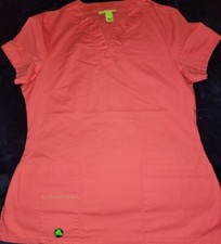 Crocs Womens Medical Scrub Top Solid Salmon Pink Xsmall