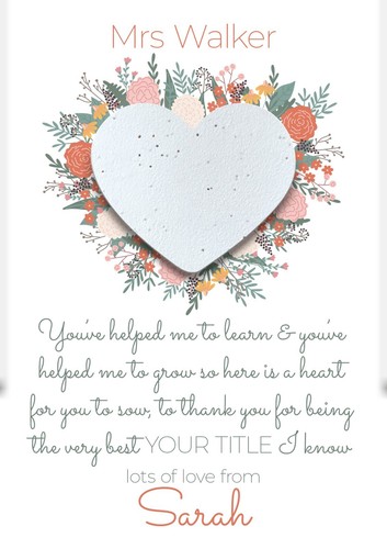 Personalised Thank You Teacher Card Plantable Wildflower - Picture 11 of 11