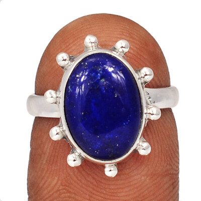 Natürlicher Lapislazuli - Afghanisthan 925 Sterling Silber Ring YWS3 Gr.6 CR62366