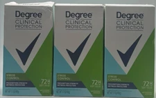 3PK Degree Clinical Protection Antiperspirant Deodorant Stress Control ~EXP 7/26