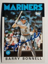 1986 Topps Barry Bonnell Autograph Braves Mariners Blue Jays Auto Card #119
