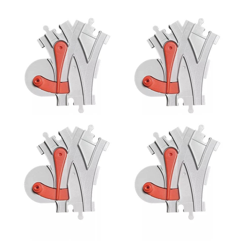 JFB TOYS 4 Weichen Gleise Schienen Eisenbahn Zug (kompatibel zu LEGO Duplo)