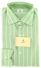 Luigi Borrelli Green Striped Shirt - Extra Slim - D4 