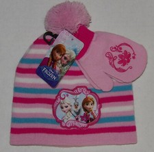 NEW NWT Disney Frozen Toddler Girl Winter Hat  Mittens Set SIZE MOST TODDLER