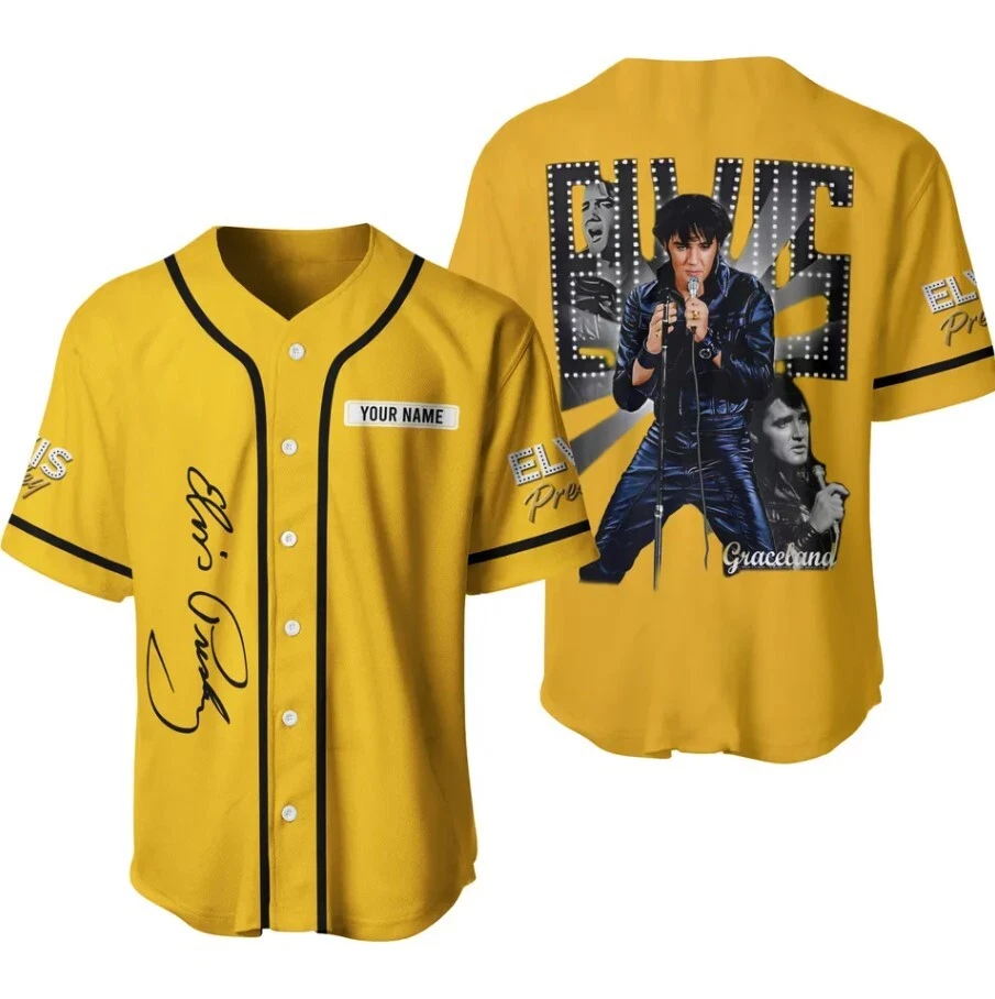 Elvis Presley Rock Baseball Jersey, Elvis Presley Jersey, Comfortable Short Sleeves