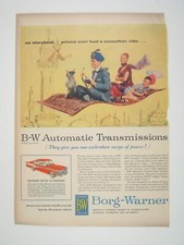 B-W Automatic Transmissions 1956 Vintage Print Ad Borg Warner Car Flying Carpet