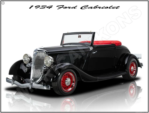 1934 Ford Cabriolet New Metal Sign: Fully Restored Convertible