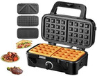 Sandwich Maker, 3 in 1 Waffle Maker with Removable Plates, 1200W Panini Press wi