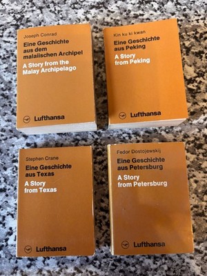 LUFTHANSA 4 KLEINE BÜCHER EINE GESCHICHTE AUS PEKING AUS TEXAS AUS PETERSBURG