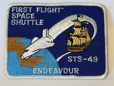 VINTAGE NASA STS-49 First flight Space Shuttle Patch Endeavour Embroidered 1992