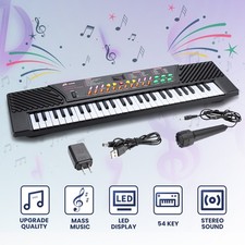 Digital Piano Keyboard 54Key Portable Educational Electronic Instrument with Mic