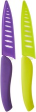 Set de 2 Couteaux Office Lame Céramique Blanc Couleurs Violet