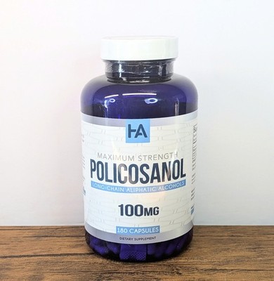 Maximum Strength 100mg Policosanol Supplement, 180 Veggie Capsules, Exp 3/2027