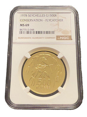 Seychelles 1978 Gold 1500 Rupees NGC MS69 Conservation