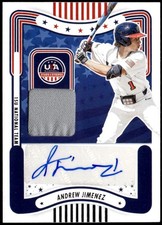 2024 Panini Stars & Stripes USA Baseball #SM-AJ Andrew Jimenez Jersey Auto E5