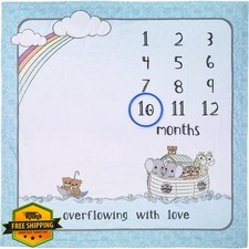 Precious Moments Noah's Ark Milestone Blanket Fabric Plastic
