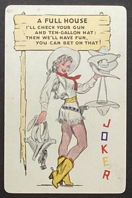 Pretty Lady Joker Vintage Single Swap Playing Card