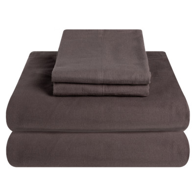 Bibb Home 4-Piece Flannel Sheet Set Solid