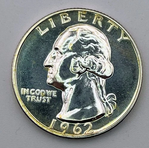 1962 Proof Washington Quarter 90% Silver Philadelphia Mint USA Coin