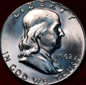 Uncirculated 1962 Philadelphia Mint Silver Franklin Half
