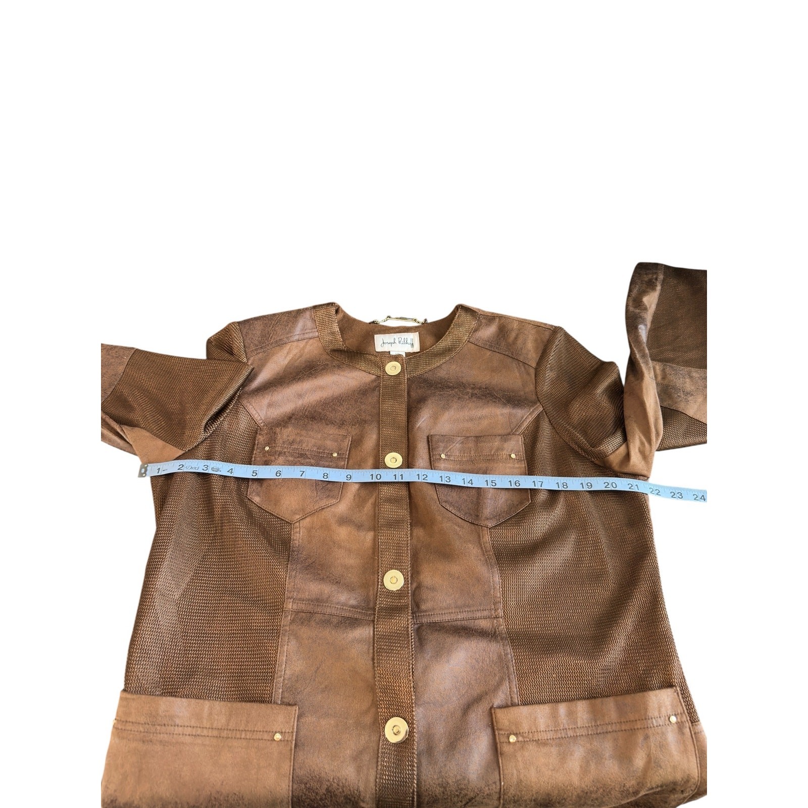 Joseph Ribkoff Jacket Brown Basic Front Pockets M… - image 10