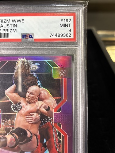 2022 Panini Prizm WWE #192 Stone Cold Steve Austin Purple Prizm #31/149 PSA 9 - Picture 3 of 13