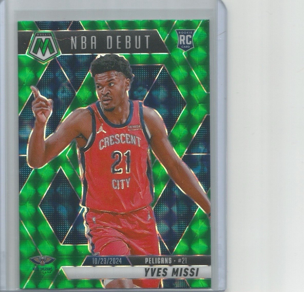 2024-25 Panini Mosaic - NBA Debut Yves Missi #255 Green Mosaic Prizm (RC)