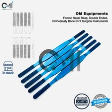 Fomon Nasal Rasp, Double Ended, Set of 5, Rhinoplasty Bone Surgery Instrument