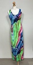 Women’s  Maxi Dress Size UK 8-10 Multi Bright Festival Long Holiday Summer Bold