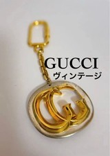 GUCCI Vintage Key Holder Key Ring GG Gold x Silver Unisex Authentic