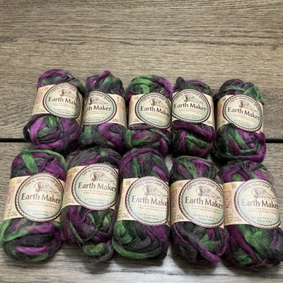 Earth Maker CACTUS VIOLET 100% Wool Slub Yarn 10 Skeins 30g 1 Oz By Daiso Japan