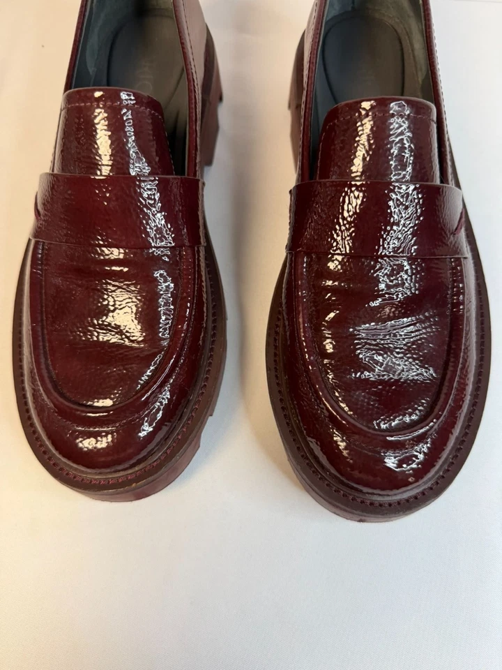 Zapatos Mocasines Franco Sarto Para Mujer Brindy Talla 8M Plataforma Suela Borgoña Foto 4 de 4