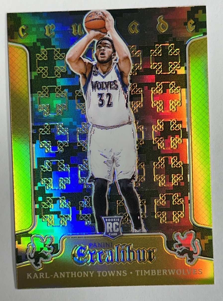 2015-16 Panini Excalibur Crusade Camo Karl Anthony Towns Rookie RC #19