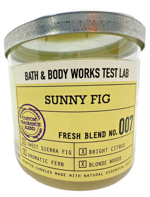 Bath & Body Works Test Lab Sunny Fig Fresh Blend #007 3 Wick 14.5 Oz Candle
