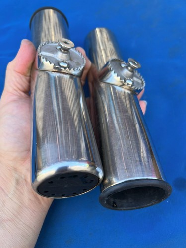 Pair of 2" Tournament Heavy-Duty Stainless Steel Boat Fishing Rod Holders