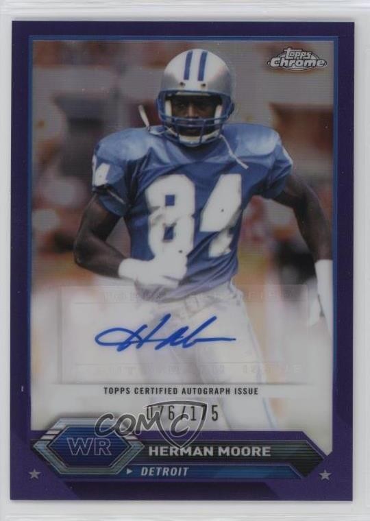 2023 Composite Topps Chrome Purple Refractor /175 Herman Moore #TCA-HM Auto 1mw3