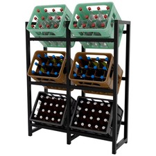 Scaffale per Cassette Metallo 6 Cassa-Bevande – 91x31x116 CM – Stabile Moderno